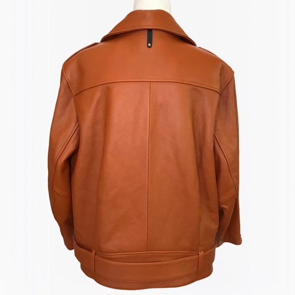 Mackage Jayda Oversized 100% Cow Leather Biker Jacket L/XL - Picture 7 of 17